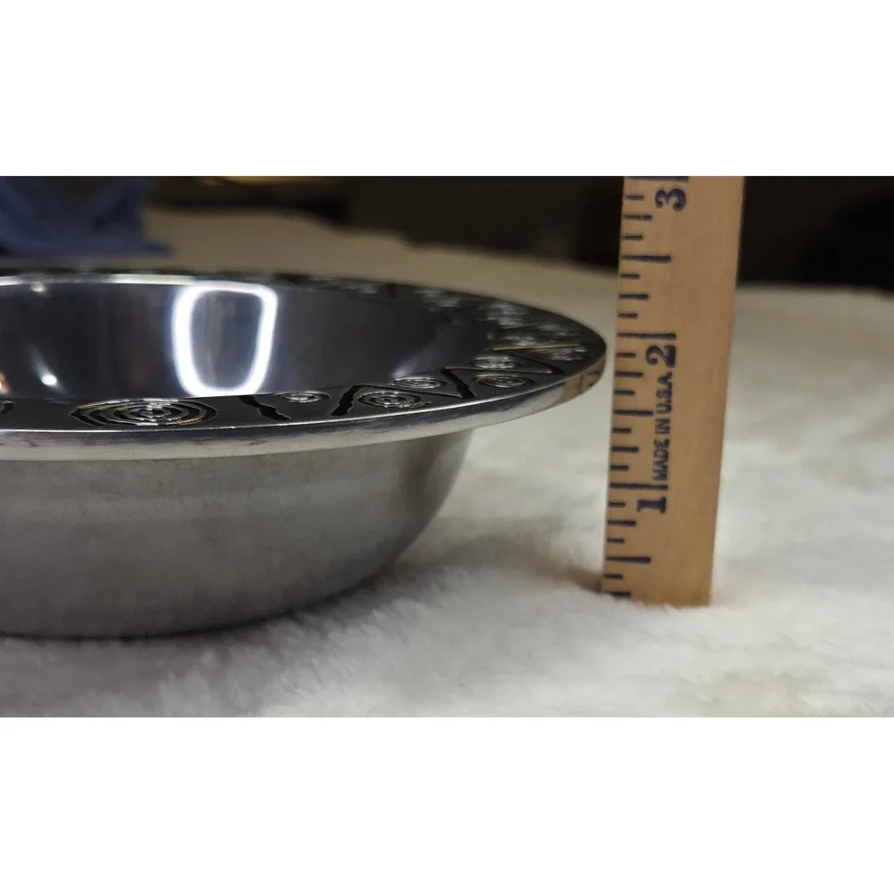 Wilton Armetale Reggae Pattern Berry Bowl 6.5in Silver Aluminum Alloy